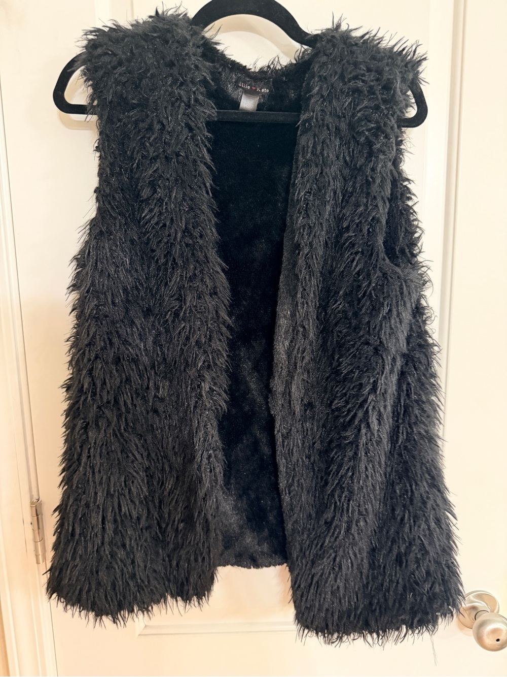 a new day Black Faux Fur Open-Front Vest